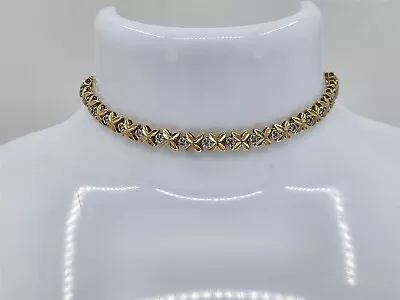 Vintage 10K Multitone Gold Diamond Link Bracelet 7  .31 Cttw • $409