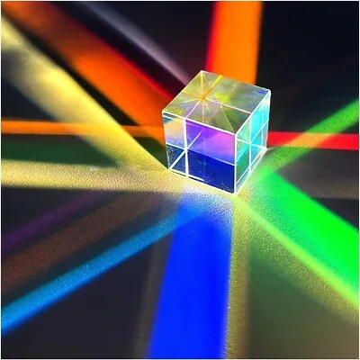 Rainbow Color Prism Cubes Optical Glass Magic Prism Cube X-cube Dichroic Cube • $9.61