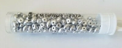 $2.50 • Buy Preciosa, Czech Pressed Twin - Silver - 5 X 2.5 Mm, Two Holes (8256)