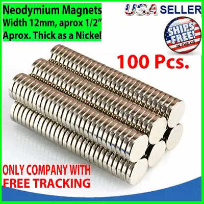 100 Neodymium Magnets Round Disc N35 Super Strong Rare Earth 12mm X 2mm Fridge • $12.39
