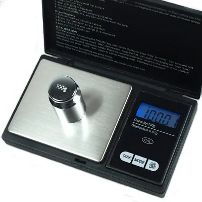Digital Precision 100 X 0.01g Jewelry Scale With 100 Gram Calibration Weight • $12.99