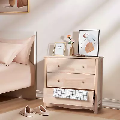 Unfinished Wood 3-Drawer Dresser For Bedroom Vintage Dressers Chests Of Drawers • $159.99