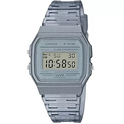 Casio Transparent Grey Classic Multifunction Unisex Digital Watch F-91WS-8 • $49.95
