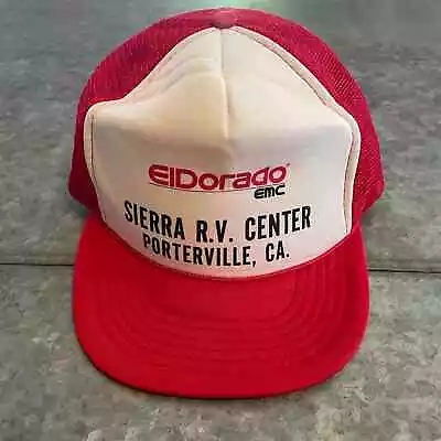 Vintage ElDorado EMC Motorhome RV Snapback Trucker Hat Red White 80s 90s Retro • $19