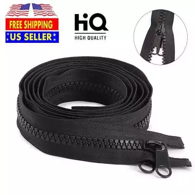 100cm/200cm Heavy Duty Separating Double Pull Metal Slider Marine Grade Zipper • $7.98