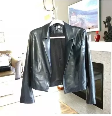 H&m  Divided  Faux Black Faux Leather Jacket Sizesmall • $9.99