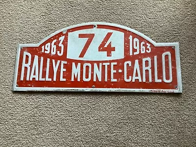 Genuine 1963 Monte Carlo Rally Plate • £750