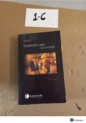 Mcnae's Essential Law For Journalists 16th Ed By Tom Welsh And Greenwood • £20