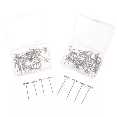 50Pcs Metal 32/38mm Long T Pins For Modelling Macrame Wigs Sewing DIY Craft-t-wq • £4.40