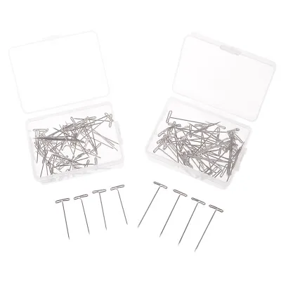 50Pcs Metal 32/38mm Long T Pins For Modelling Macrame Wigs Sewing DIY Craft-t:da • £3.46