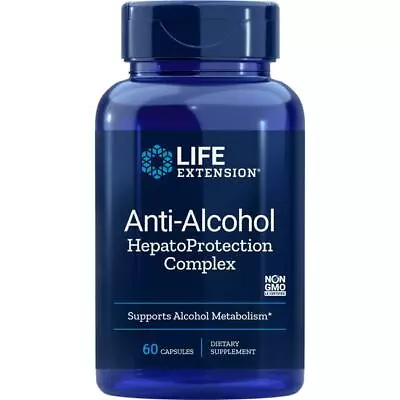 Life Extension Anti-Alcohol With HepatoProtection Complex 60 Caps -Glutathione • $15.68