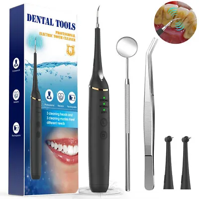 £6.95 • Buy Electric Sonic Dental Scaler Tartar Calculus Plaque Remover Teeth Cleaning Kit