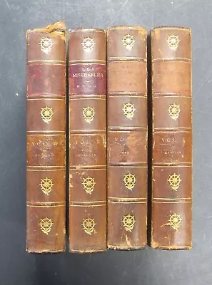 Les Miserables By Victor Hugo ~ 4 Volumes Leather 1900 Illustrated • $80