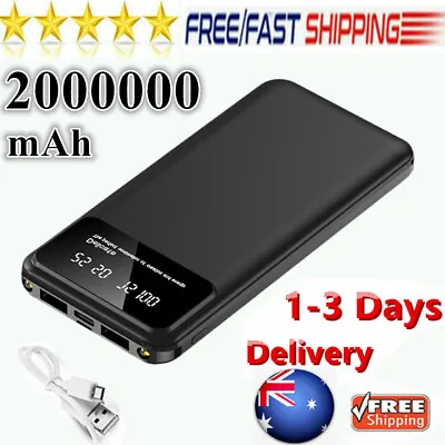 $24.99 • Buy External 2000000mAh Charger Power Bank Portable LCD 2USB Battery Fr Mobile Phone