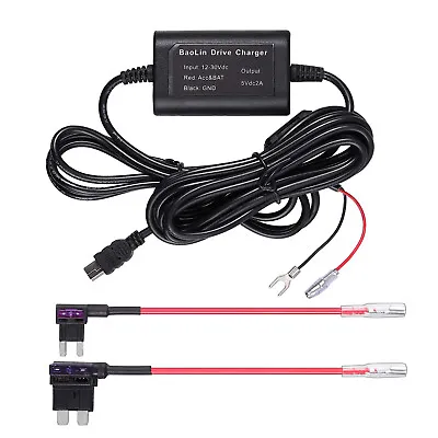 $15.99 • Buy Universal Car Dash Cam Fuse Hard Wire Kit 3.2m Camera DVR 12-24V To 5V Mini USB