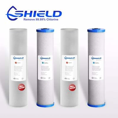 $169.50 • Buy 2 Pack 20  X 4.5  Whole House Big Blue Water Filter Cartridges Sediment Carbon