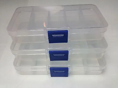 £3.29 • Buy Compartment Box Small 3x 10 Organiser Storage Plastic Craft Bead Nail Fuse Beads