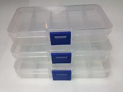 Compartment Box Small 3x 10 Organiser Storage Plastic Craft Bead Nail Fuse Beads • £3.29