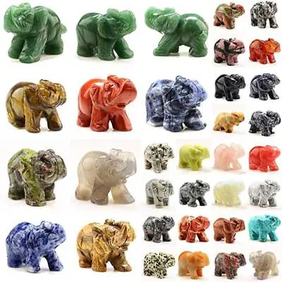 1.5'' Natural Reiki Quartz Carved Elephant Crystal Energy Healing Gemstone Gift • $5.05