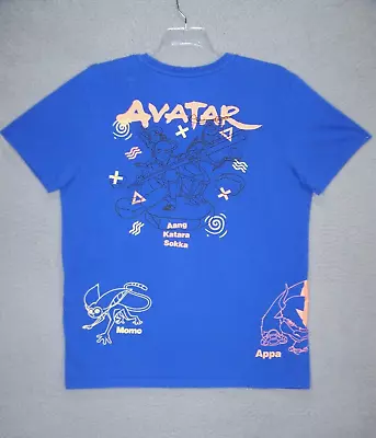 Avatar Shirt Adult Large Blue Graphic The Last Airbender Aang Appa Momo Mens • $10.24