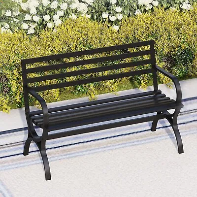Outdoor Bench Patio Metal Furniture Deck Porch Seat Park Chair Garden Love Seats • $109.99