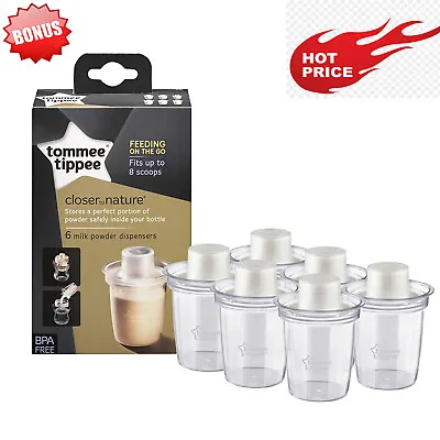 Tommee Tippee Milk Powder Dispensers 6PCS Baby Formula Milk Storage Travel Pots • £9.90
