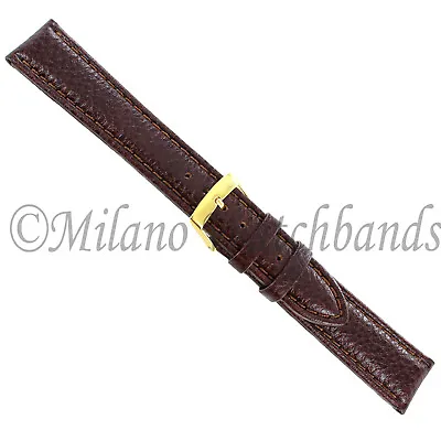 16mm Morellato Brown Genuine Calfskin Leather Padded Stitched Watch Band  754 • $22.45