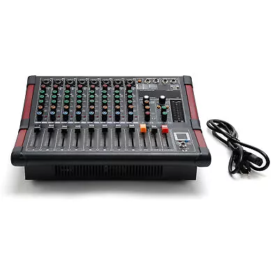 8 Channel Amplifier Power Mixer Bluetooth TRS Audio Mixing W/ USB Slot 16DSP New • $156.99