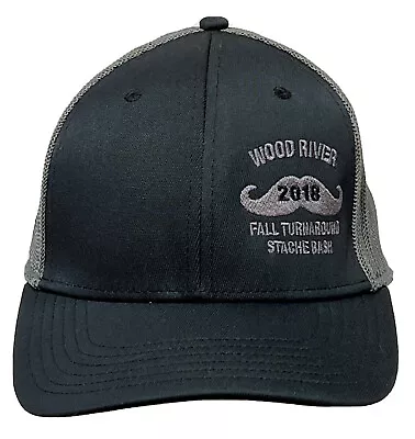 Wood River Turnaround Mustache Stache Bash Mesh Baseball Hat Cap M/L • $17.49