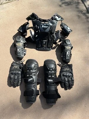 $49.95 • Buy Thor Chest Protector Fox Gloves Shift Knee Kids Youth  Atv Motorcross Offroad 