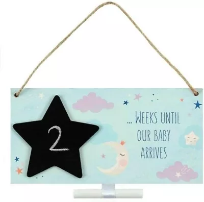 New Baby Countdown Plaque Birth Arrival Wall Sign Mum Dad Parent Gift Chalkboard • £3.99