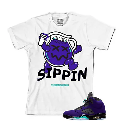 Tee To Match Air Jordan Retro 5 Alternate Grape Sneakers. Sippin Tee • $24