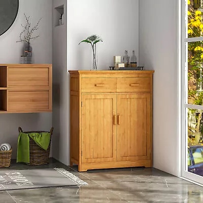 HOMCOM Kitchen Storage Cabinet With Drawer Door Adjustable Shelves Natural • $114.99