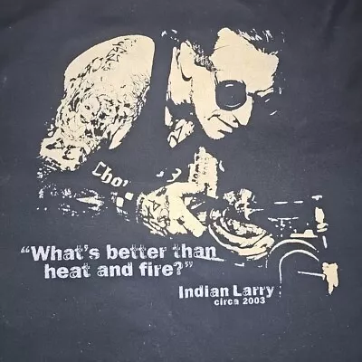 Vtg Y2K INDIAN LARRY Shirt XL Biker Motorcycles Triumph Oil & Gas USA Made • $44.44