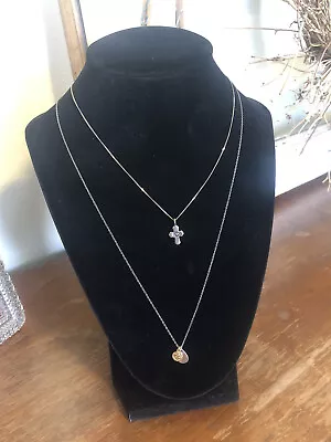 Authentic New Chan Luu Silver Cross And Teardrop Mix 24-26 In Necklace. • £45.32