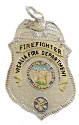 Fire Department Visalia CA Firefighter Badge Charm Vintage Fire Charm • $9.29