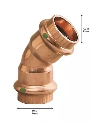 Viega ProPress 1/2 In. Press Copper 45° Elbow 77245 • $2.66