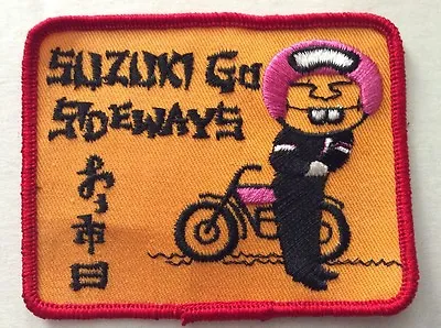 Suzuki Go Sideways  NOS Vintage Patch Motorcycles Biker 70s Rat Hot Rod Funny • $4.79