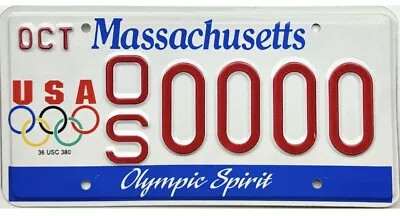 *99 CENT SALE*  Massachusetts OLYMPIC SPIRIT SAMPLE License Plate No Reserve • $9.50