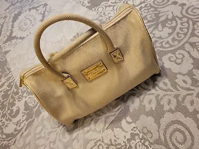 Michael Kors AUTHENTIC Canvas Satchel Bag With Gold Faux Piping & Logo (GUC) • $29.50