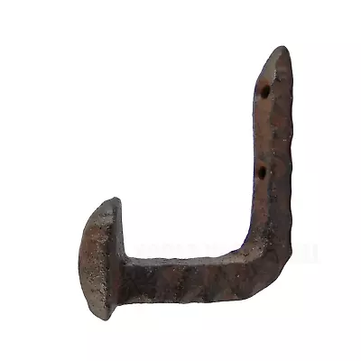 Cast Iron Bent Railroad Spike Wall Hook Hammer Forged Industrial Towel Hanger • $12.95