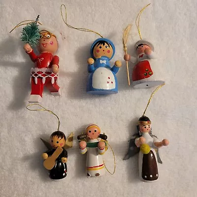 Vintage Wooden Christmas Ornaments Women Angels • $6.38