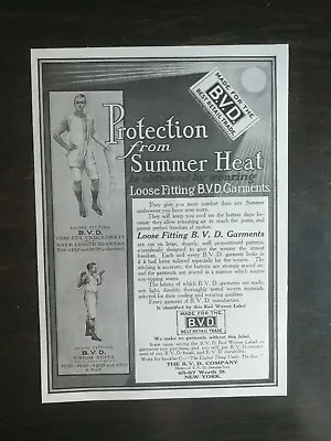 Vintage 1909 B.V.D. Men's Underwear Undershirt Union Suits Full Page Original Ad • $6.99