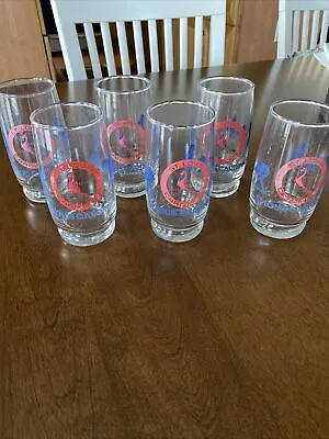 VINTAGE ST LOUIS CARDINALS INTERNATIONAL HOUSE Of PANCAKES PROMO GLASS SET Of 6 • $44