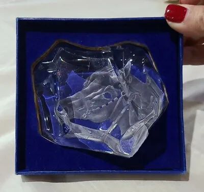 $37.77 • Buy Vintage Val St. Lambert Crystal Art Glass Horse Head Paperweight Ice Block 