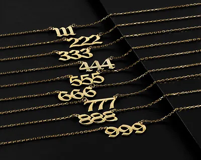 Angel Number Necklace Lucky Number Unique Best Christmas Gifts For Her • $34.90