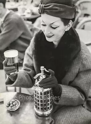 1955 Vintage RICHARD AVEDON Paris Cafe Female Fashion DIOR Hat Duotone Photo Art • $194.14