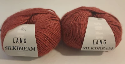 $16.99 • Buy Lang Silkdream Merino Silk Yarn Red Burgandy Lot Of 2
