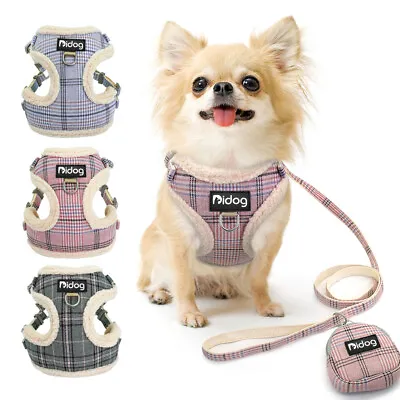£11.99 • Buy Small Dog Harness & Leads & Treat Bag Set Fleece Cat Puppy Vest For Chihuahua
