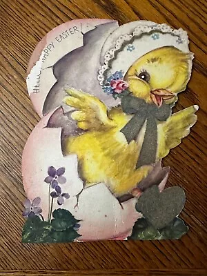 Easter Stand-up Greeting Card Circa 1948 ~7  Chick Hatching From Egg VTG • $10.79